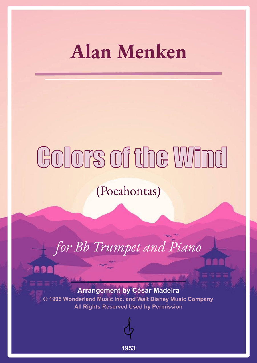 Colors Of The Wind B-Flat Trumpet scores gallery preview page 1