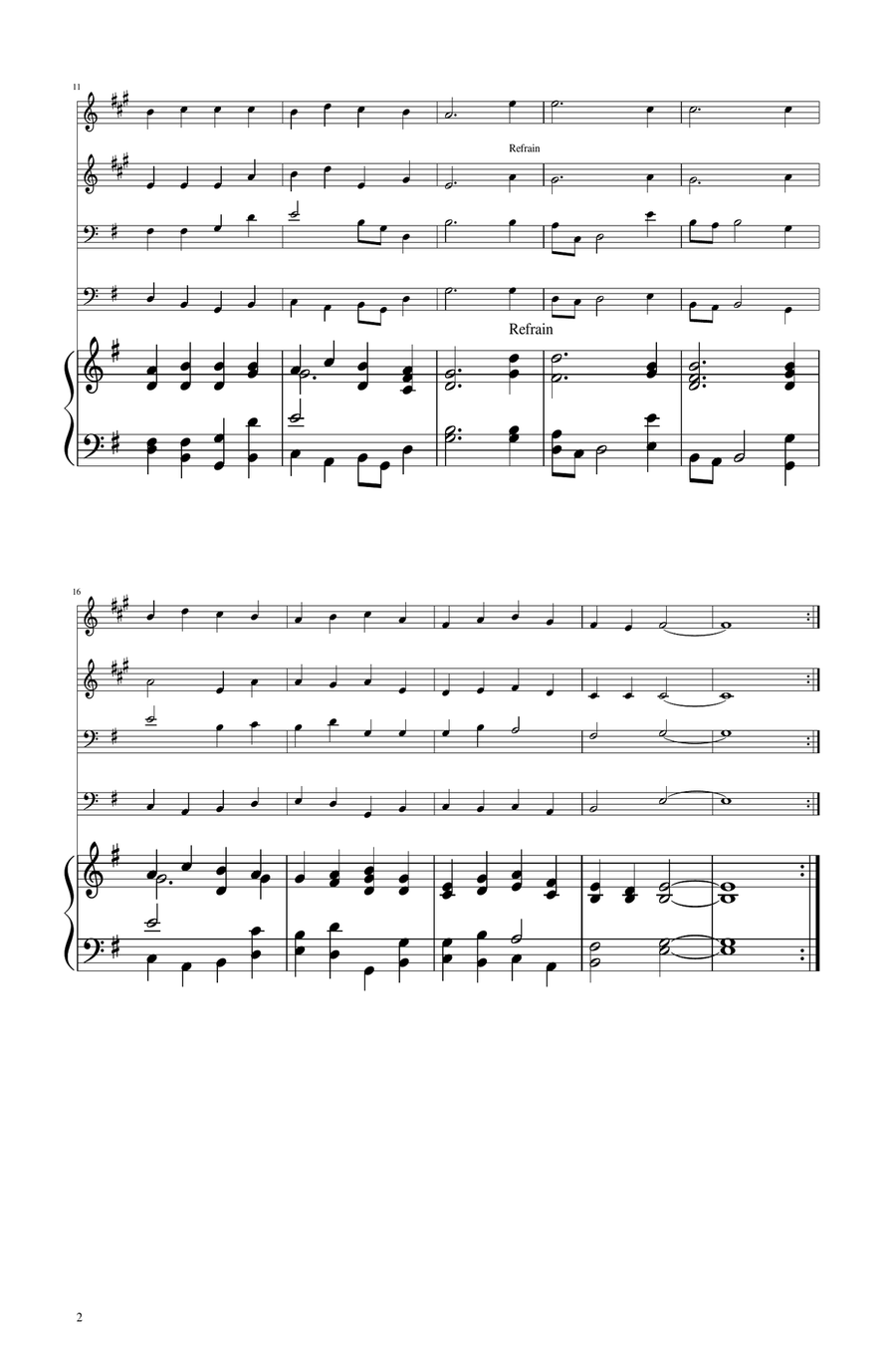 O Come, O Come, Emmanuel - Brass Quartet Brass Quartet scores gallery preview page 2