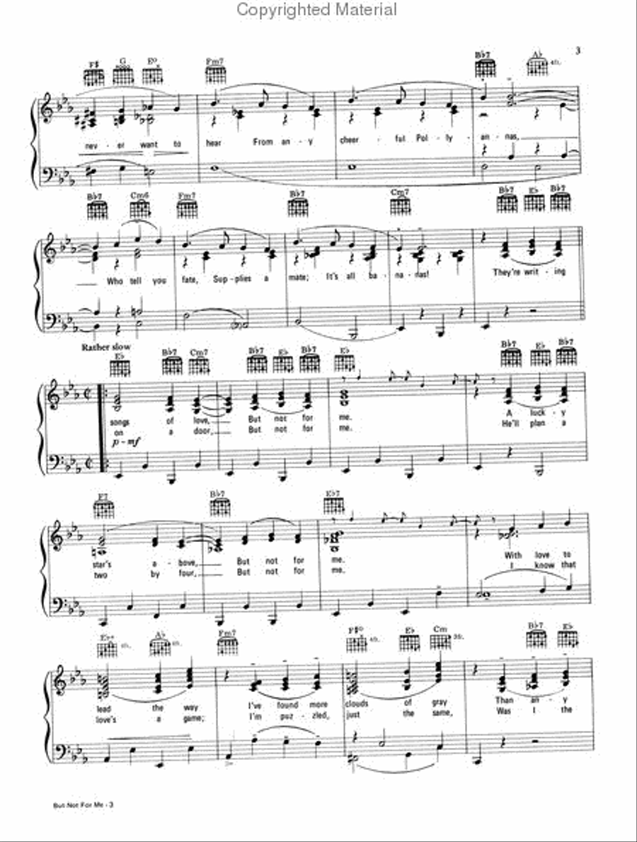 But Not for Me Piano, Vocal, Guitar scores gallery preview page 3