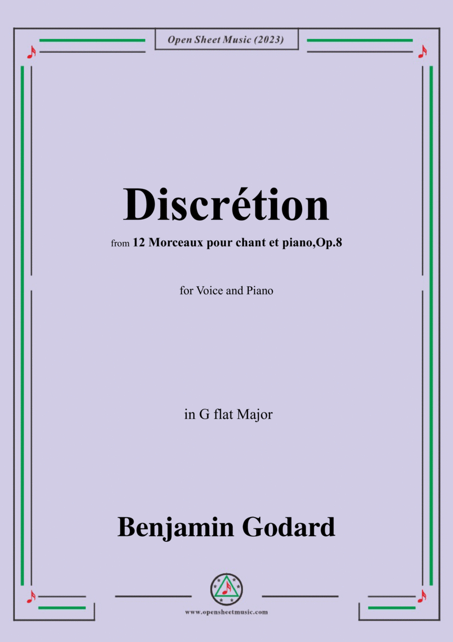 B. Godard-Discrétion,in G flat Major,Op.8 No.4 Voice scores gallery preview page 1