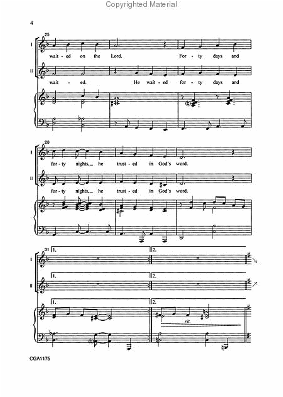 Forty Days and Forty Nights 2-Part scores gallery preview page 2