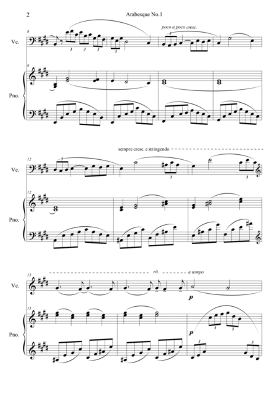 Arabesque No.1 Piano scores gallery preview page 2
