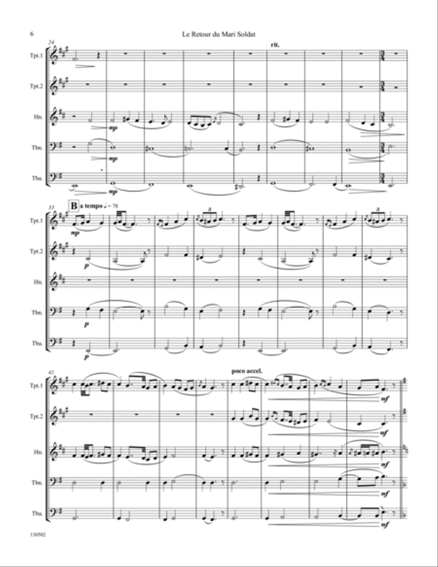 Le Retour du Mari Soldat Brass Ensemble scores gallery preview page 4