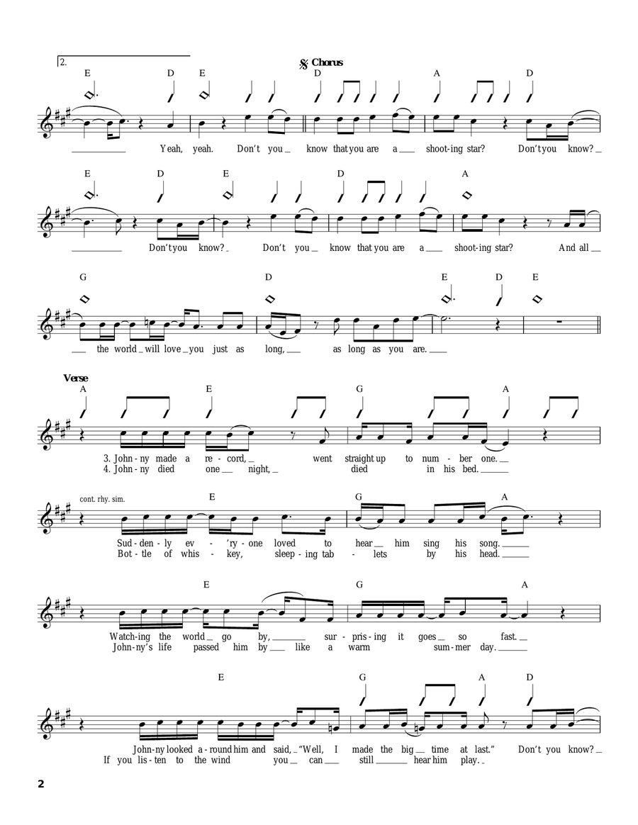 Shooting Star Acoustic Guitar scores gallery preview page 2