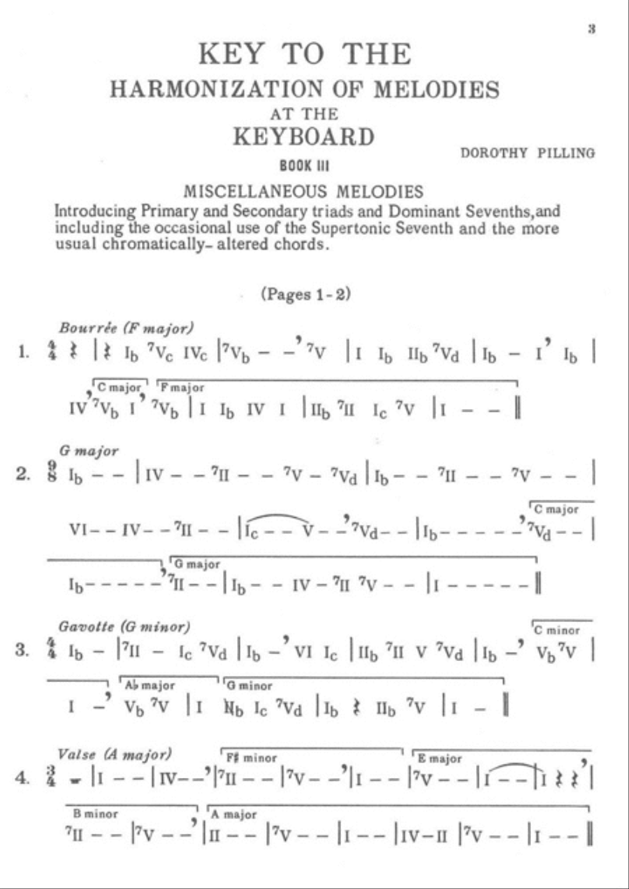 Key to Harmonization of Melodies at the Keyboard Book 3 Piano Method scores gallery preview page 2