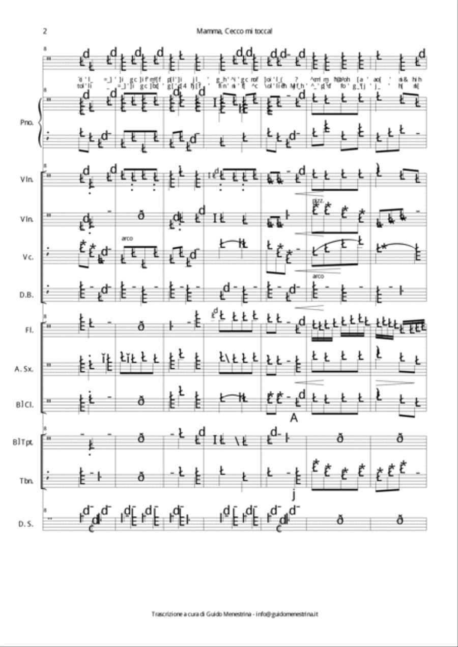 Michele Orselli - Mamma, Cecco mi tocca (1929) Large Ensemble scores gallery preview page 3