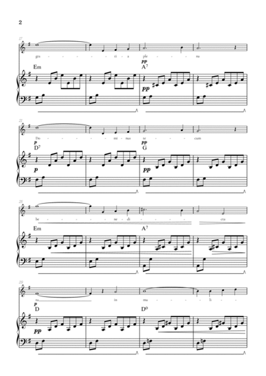 Bach / Gounod Ave Maria in G major • soprano sheet music with piano accompaniment and chords image number null