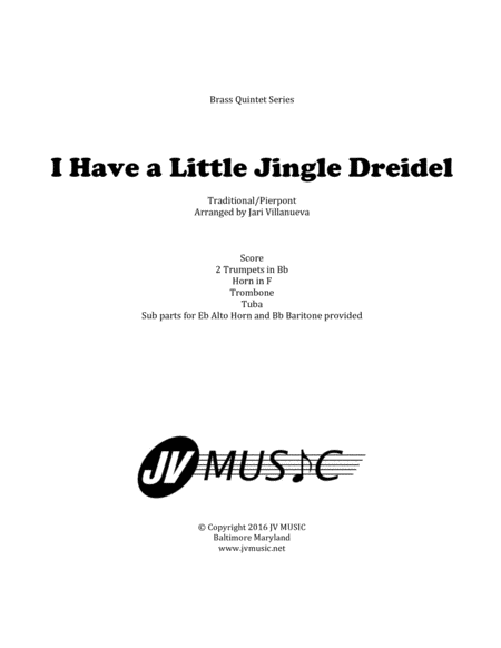 I have a Little Jingle Dreidel-Brass Quintet image number null