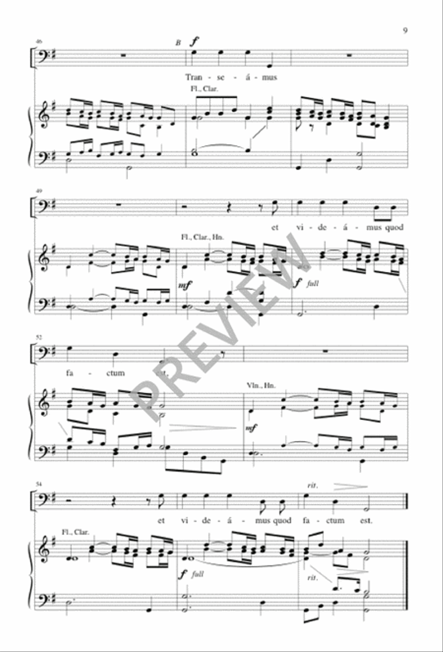 Transeamus usque Bethlehem (Let Us Go to Bethlehem) 4-Part scores gallery preview page 9