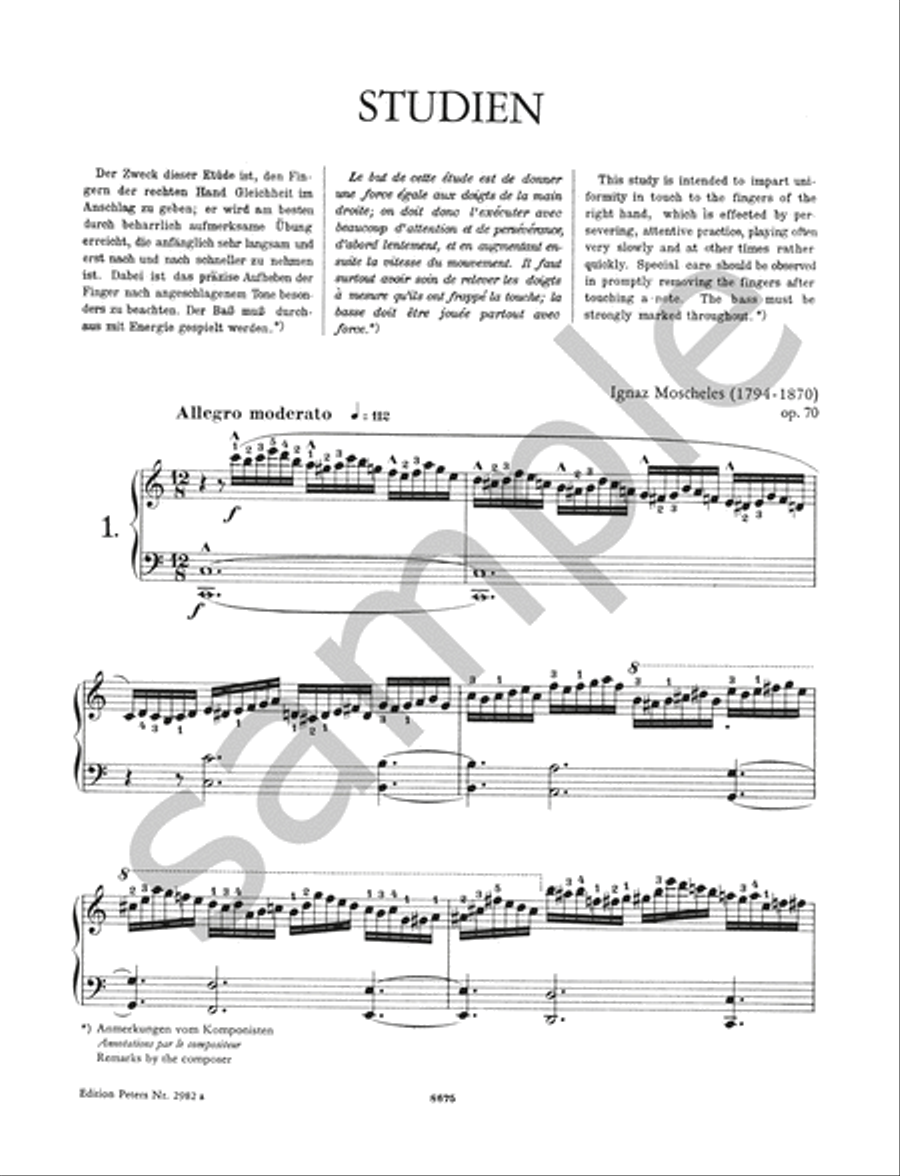Studies Op. 70 Piano Method scores gallery preview page 3