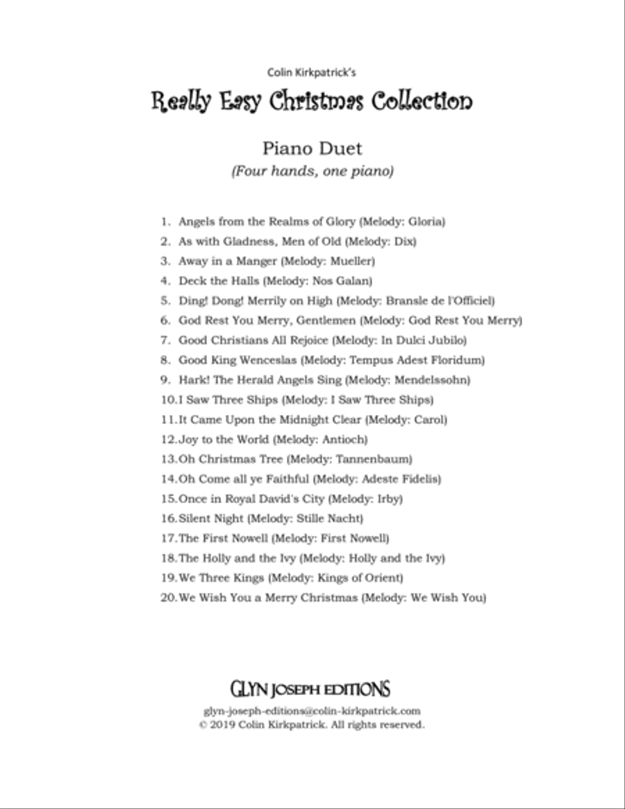 Really Easy Christmas Collection (20 carols and hymns for piano duet) Easy Piano scores gallery preview page 2