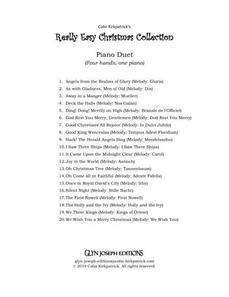 Really Easy Christmas Collection (20 carols and hymns for piano duet) image number null