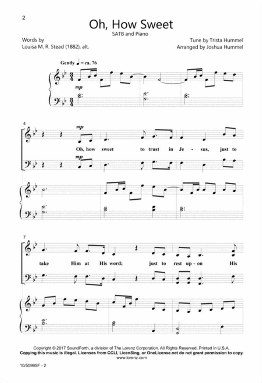 Oh, How Sweet 4-Part scores gallery preview page 2
