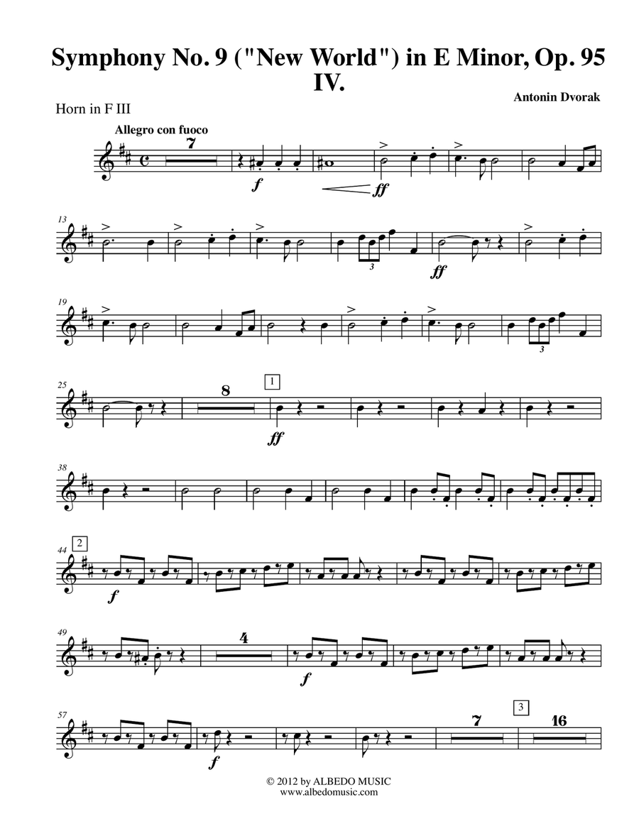 New world symphony english new arrivals horn solo
