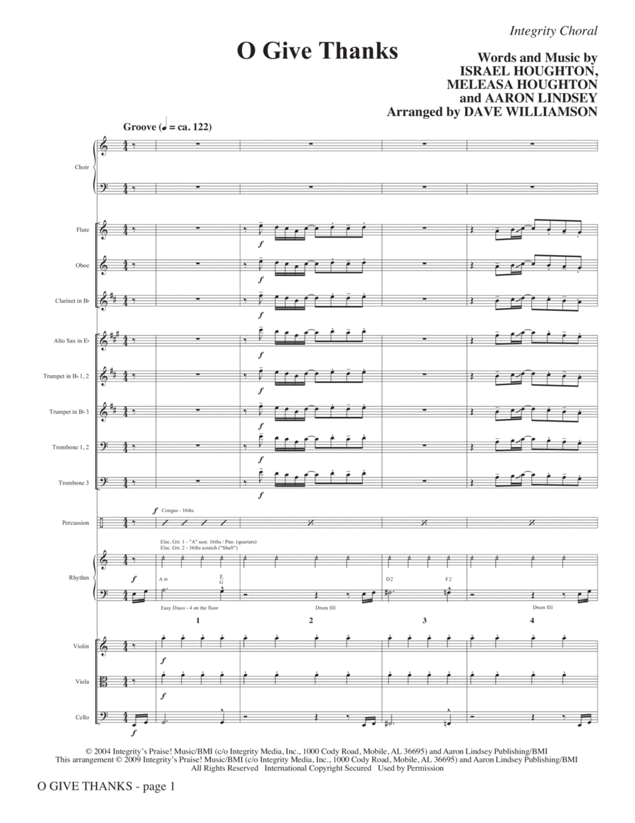 O Give Thanks - Full Score Choir scores gallery preview page 1