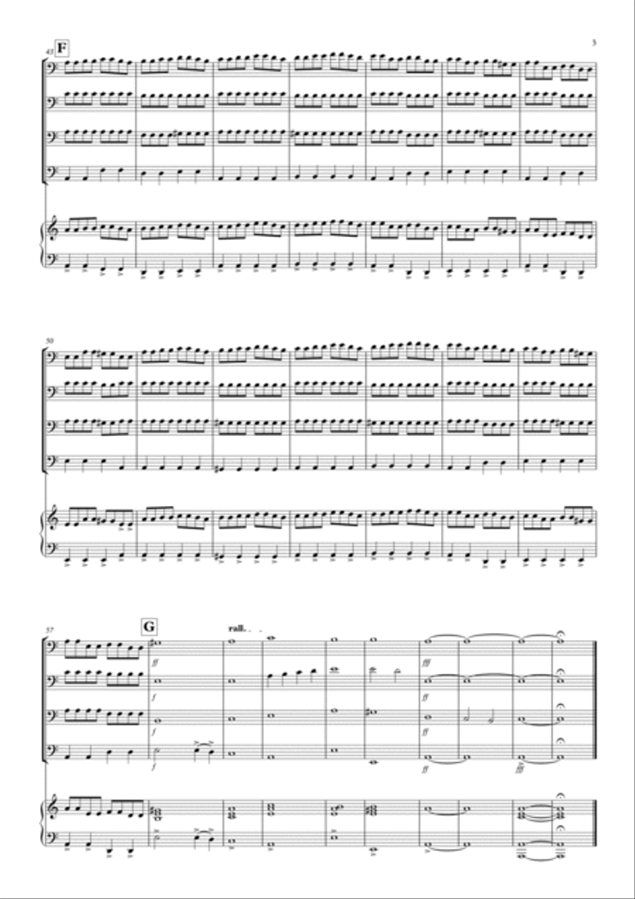 Toccata by Bach Rocks! for Cello Quartet Cello Solo scores gallery preview page 3