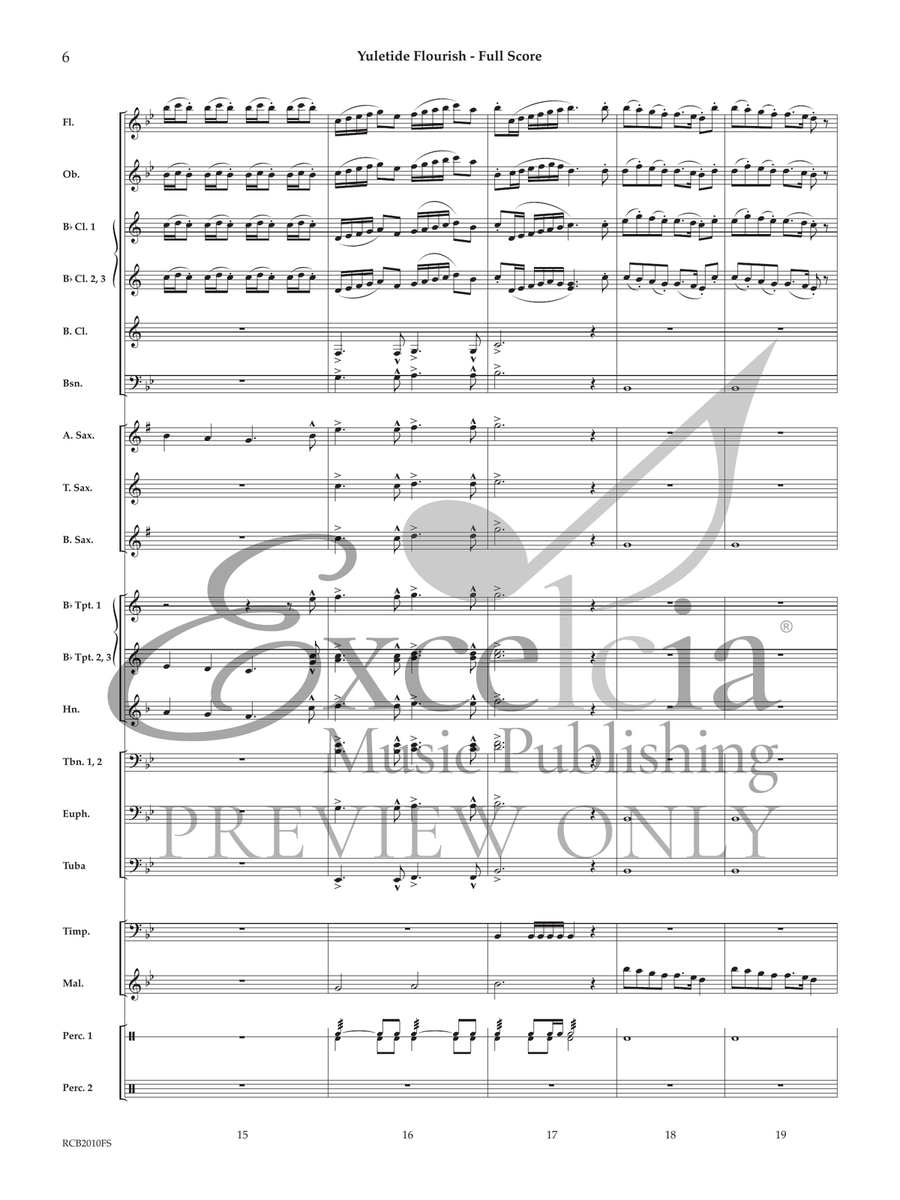 Yuletide Flourish Concert Band scores gallery preview page 6