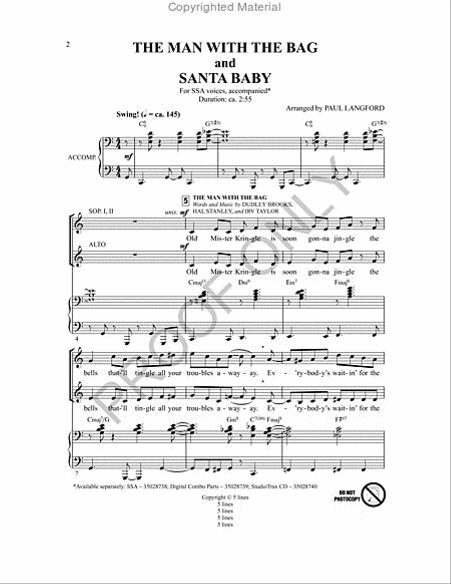 The Man With The Bag And Santa Baby SSA scores gallery preview page 2