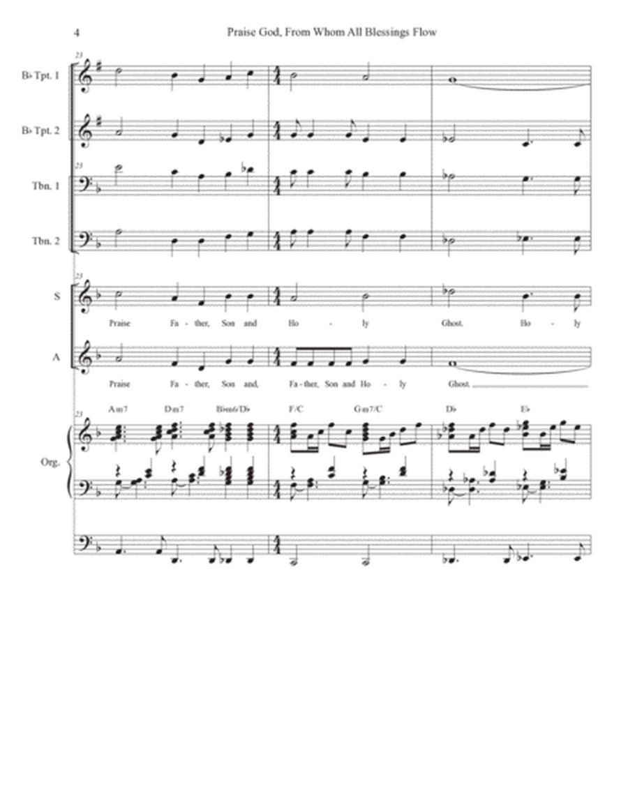 Praise God, From Whom All Blessings Flow (2-part choir - (SA) (Full Score - Alt.) - Score Only image number null