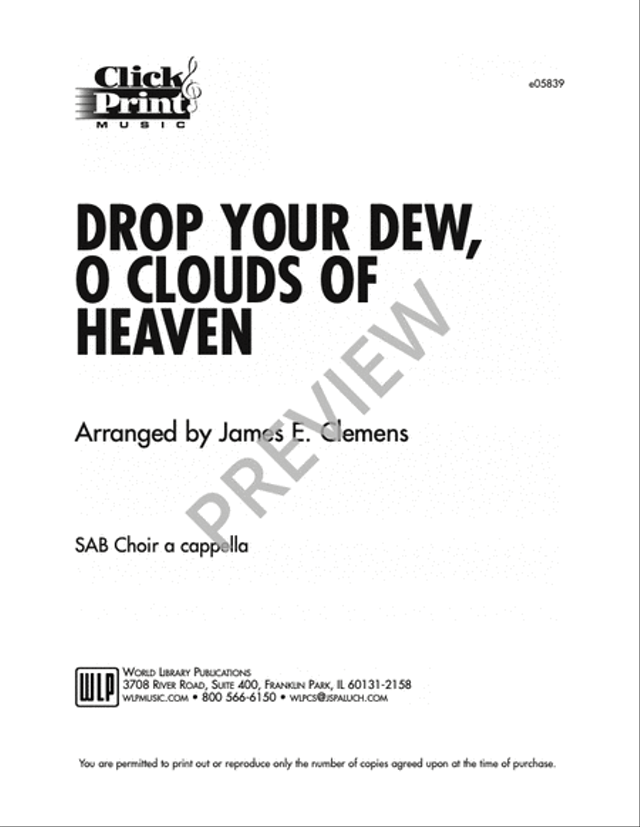 Drop Your Dew O Clouds of Heaven 3-Part scores gallery preview page 2