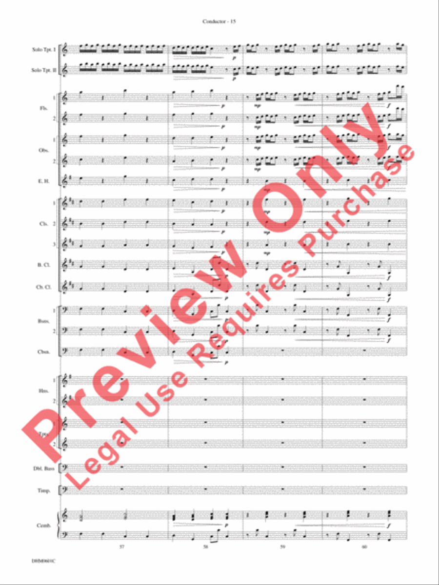 Concerto in C Major for Two Trumpets (I. Allegro, II. Largo, III. Allegro) Concert Band scores gallery preview page 19