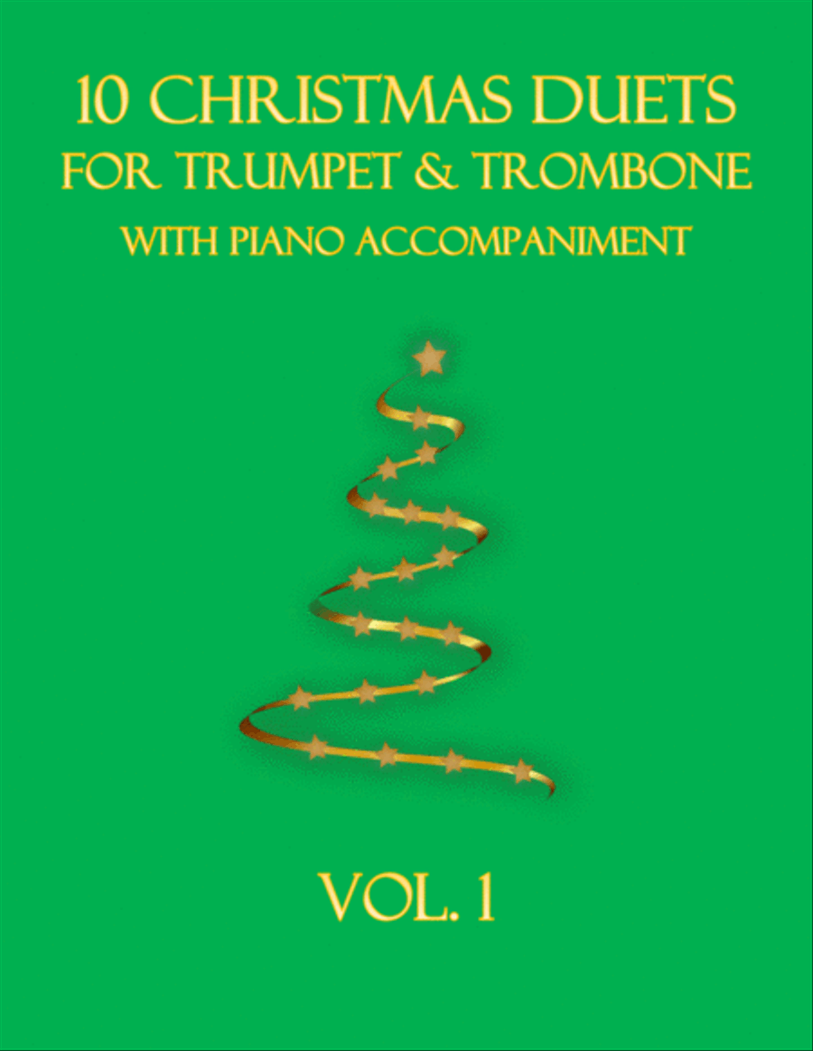 10 Christmas Duets for Trumpet and Trombone with piano accompaniment vol. 1 Brass Duet scores gallery preview page 1