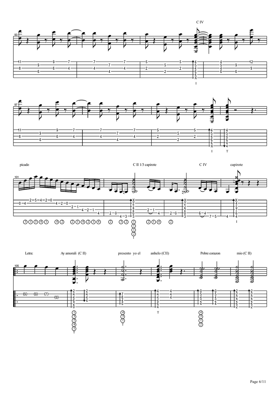 Vicente Amigo - Memoria De Los Sentidos - 1 - Amorali Electric Guitar scores gallery preview page 6