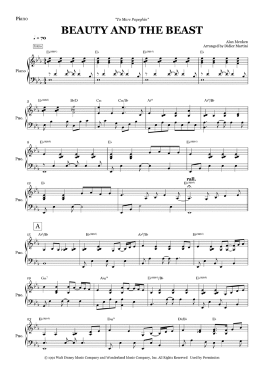 Beauty And The Beast Piano Solo scores gallery preview page 2
