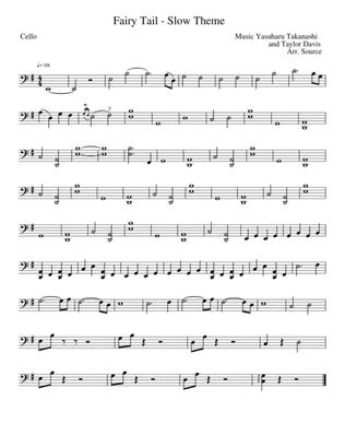 Cello part to Trio on Fairy Tail Theme from Fairy Tail