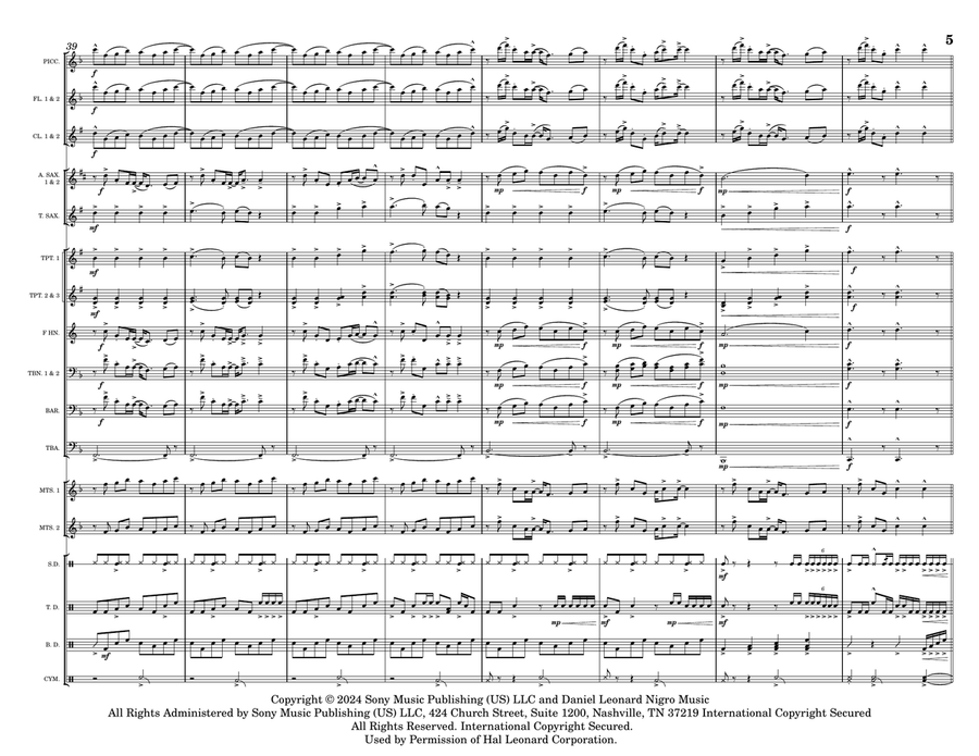 Hot To Go Marching Band scores gallery preview page 5