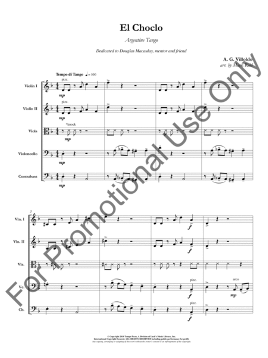 El Choclo (Argentine Tango) Orchestra scores gallery preview page 2