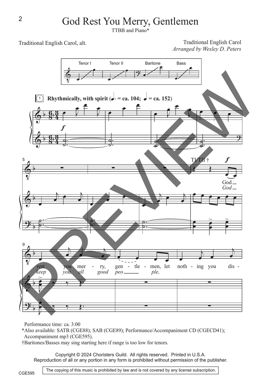 God Rest Ye Merry Gentlemen (TTBB) TTBB scores gallery preview page 3