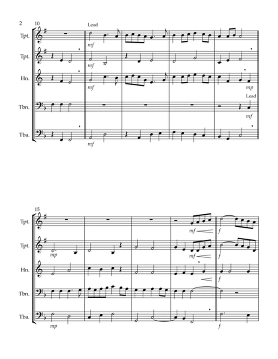 Simple Gifts ('Tis the Gift to Be Simple) (F) (Brass Quintet - 2 Trp, 1 Hrn, 1 Trb, 1 Tuba) (Trombon