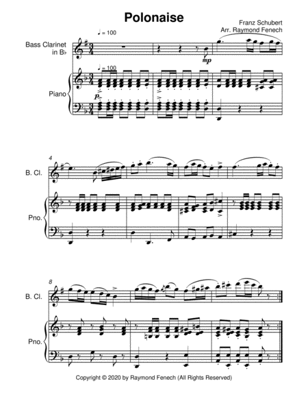 Polonaise - F. Schubert - For Bass Clarinet and Piano - Intermediate image number null