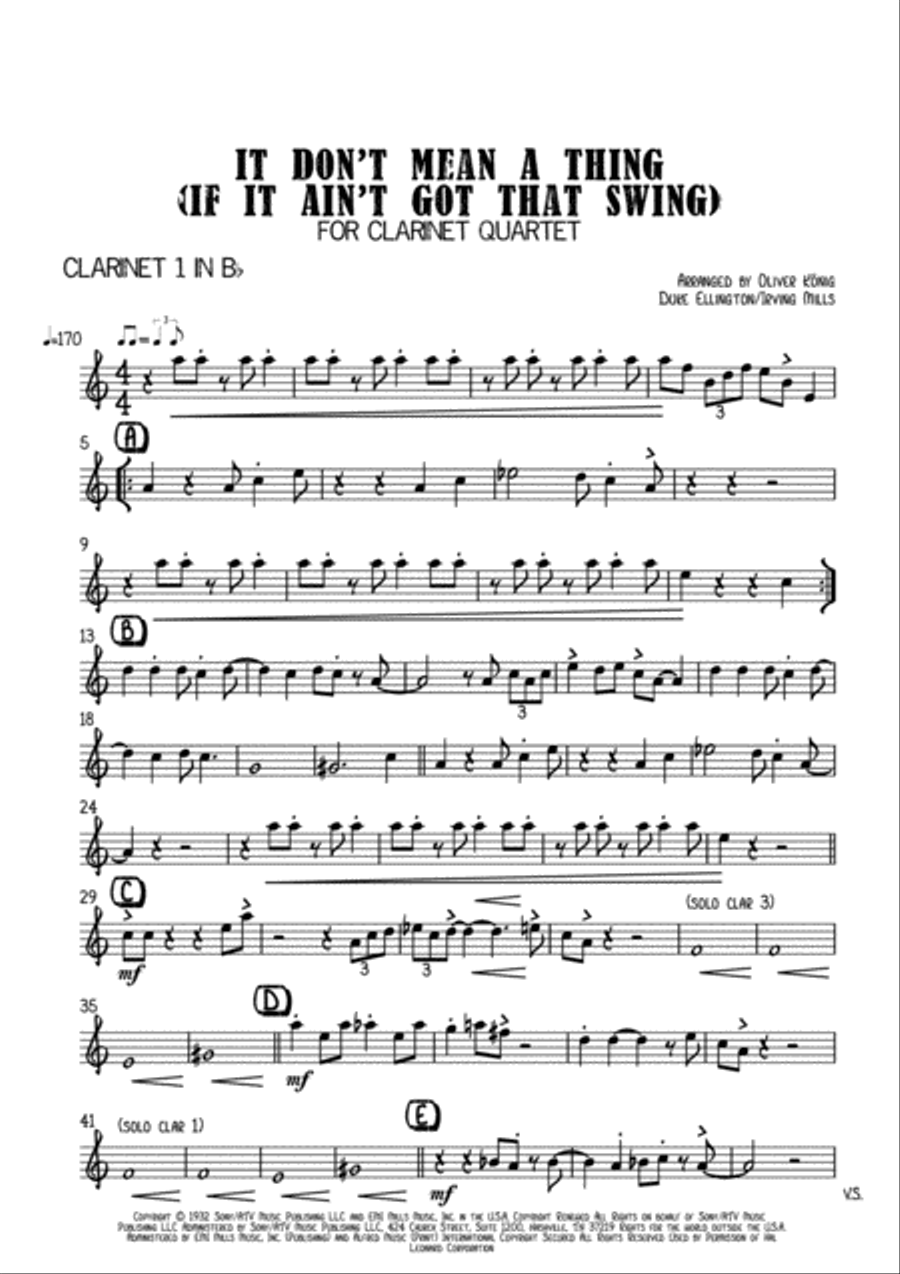 It Don't Mean A Thing (If It Ain't Got That Swing) Woodwind Quartet scores gallery preview page 4