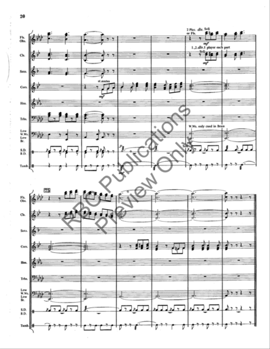 Three Old French Ballads (Score) Concert Band scores gallery preview page 21