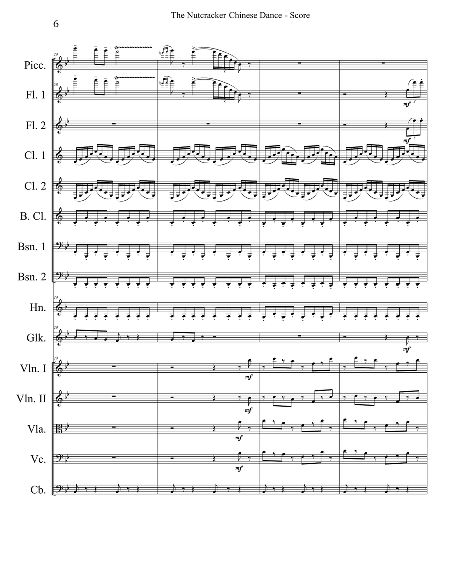 Chinese Dance from The Nutcracker for Full Orchestra Full Orchestra scores gallery preview page 6