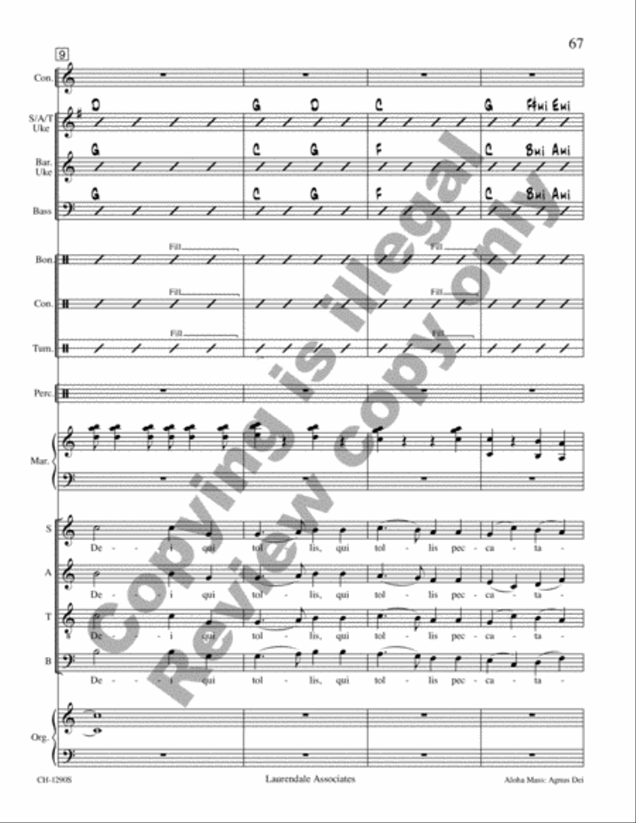 Aloha Mass (Full Score) Choir scores gallery preview page 14
