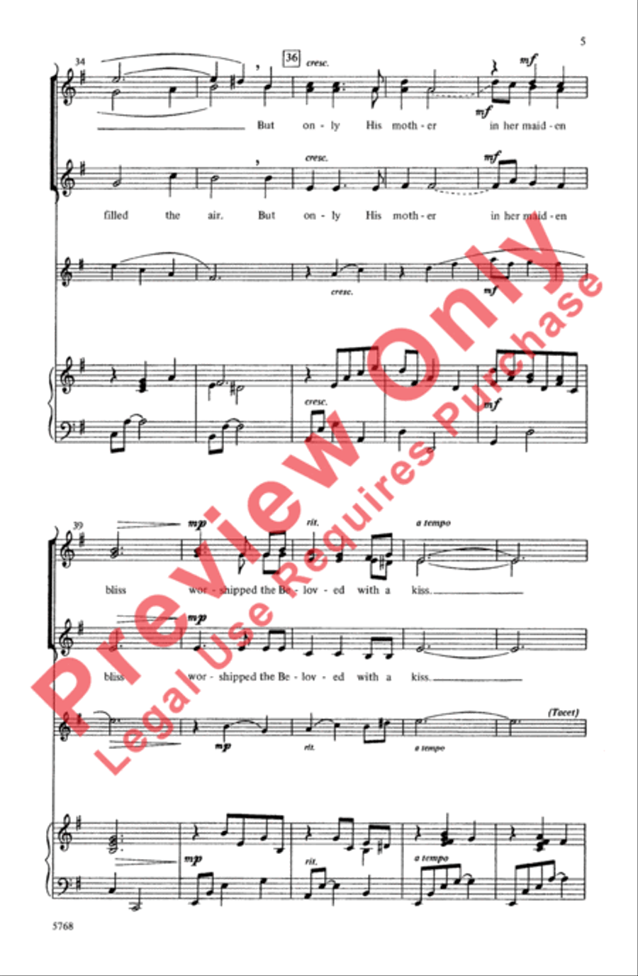 Winter Carol Women's Choir scores gallery preview page 5