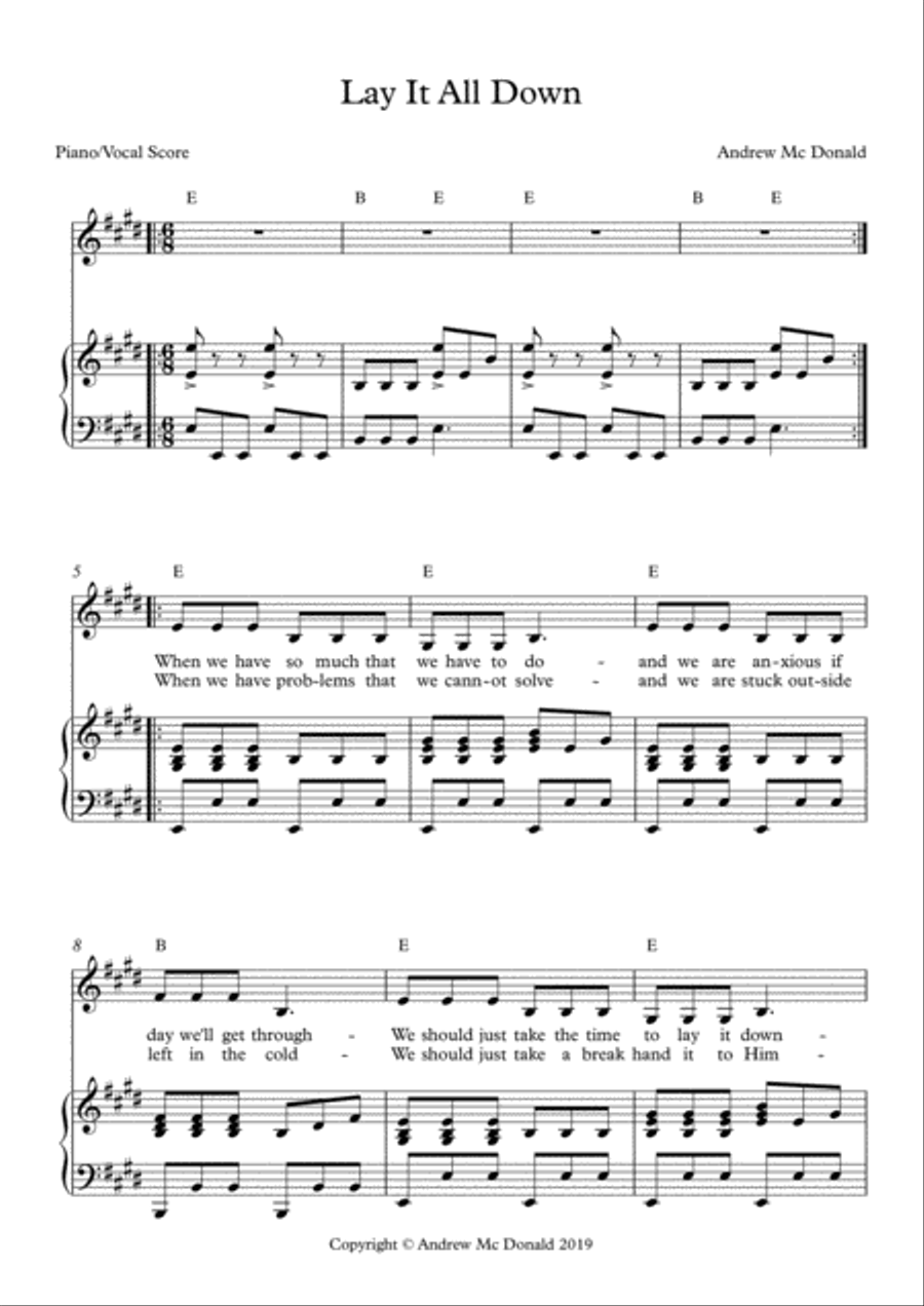Lay It All Down Voice scores gallery preview page 2