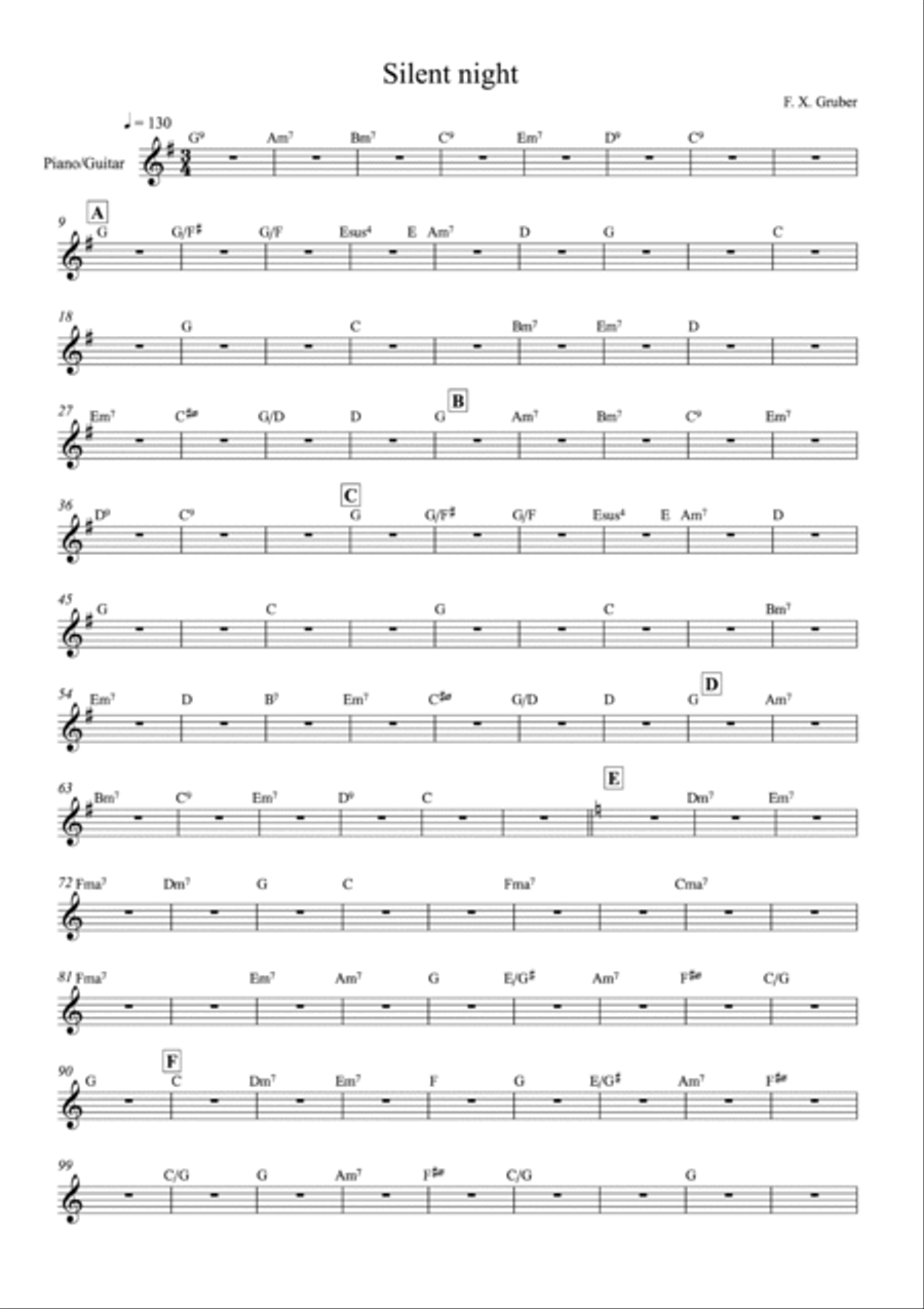 Silent night - viola & guitar instrumental - EASY Viola Solo scores gallery preview page 2