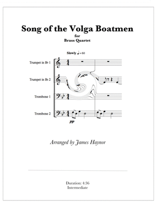 The Song of the Volga Boatmen for Brass Quintet