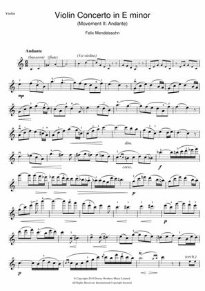 Book cover for Violin Concerto In E Minor, 2nd Movement: Andante
