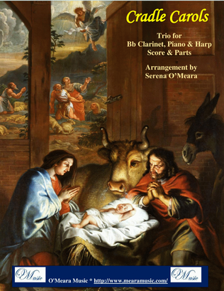 Book cover for Cradle Carols, Trio for Bb Clarinet, Pedal Harp and Piano