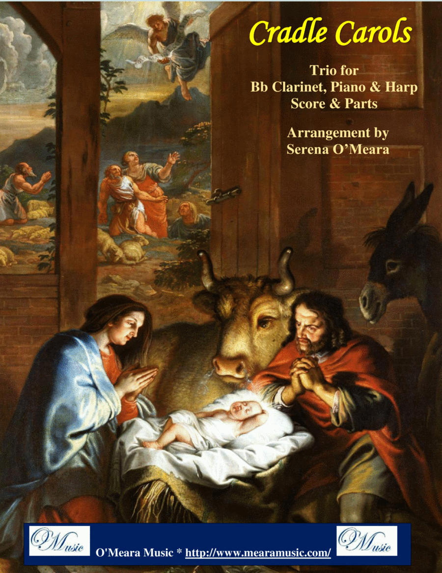 Book cover for Cradle Carols, Trio for Bb Clarinet, Pedal Harp and Piano