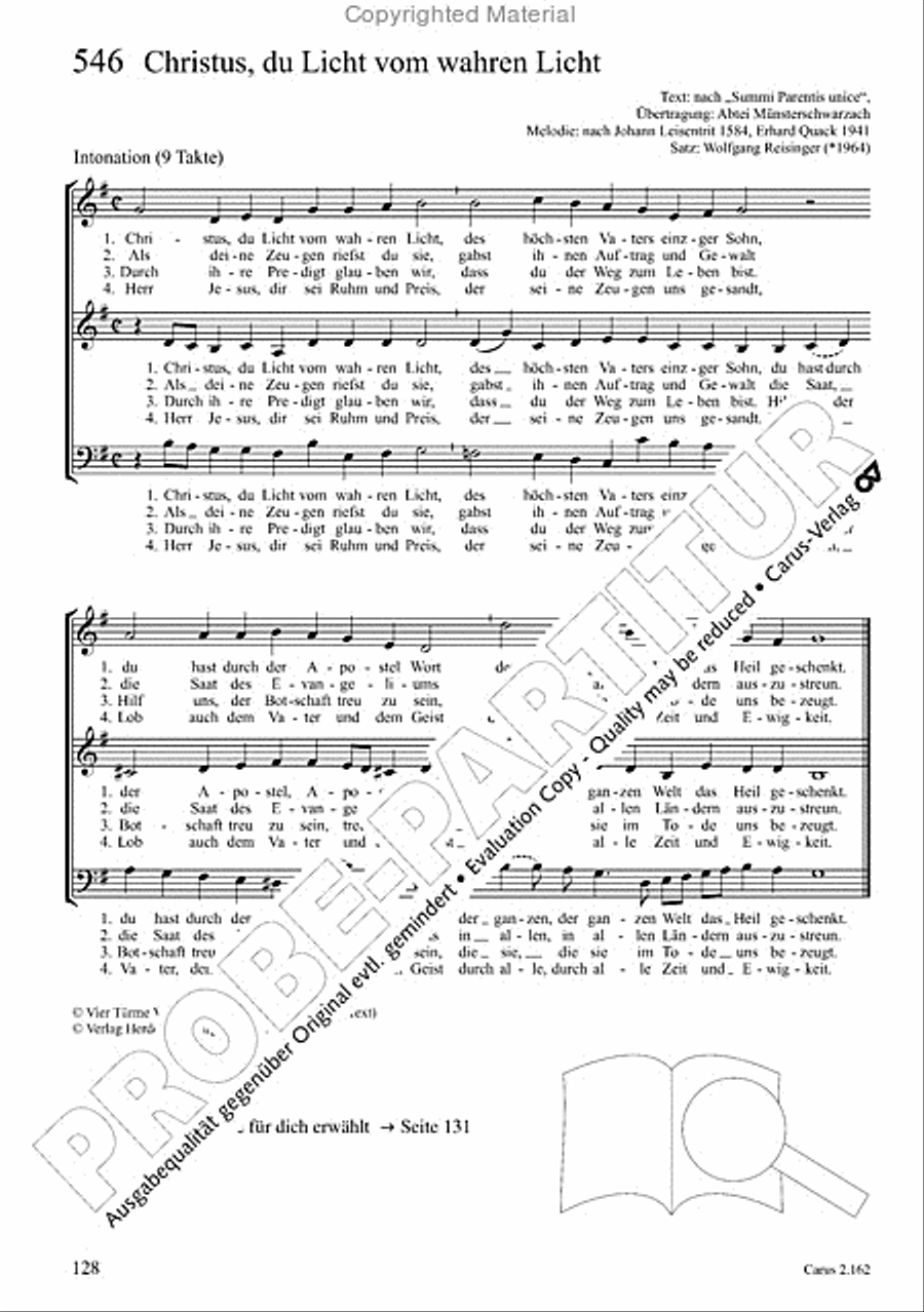 Chorbuch Gotteslob SAM 3-Part scores gallery preview page 129