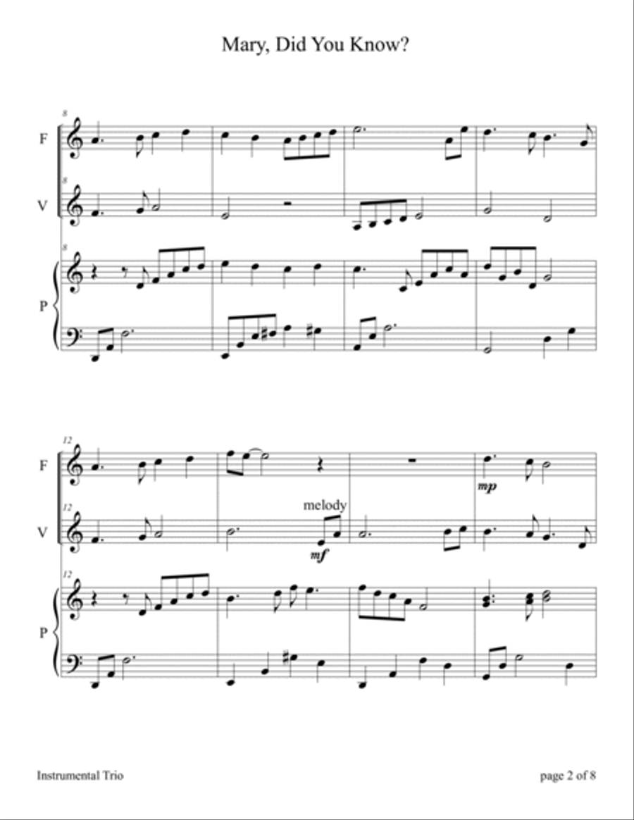 Mary, Did You Know? Flute scores gallery preview page 6