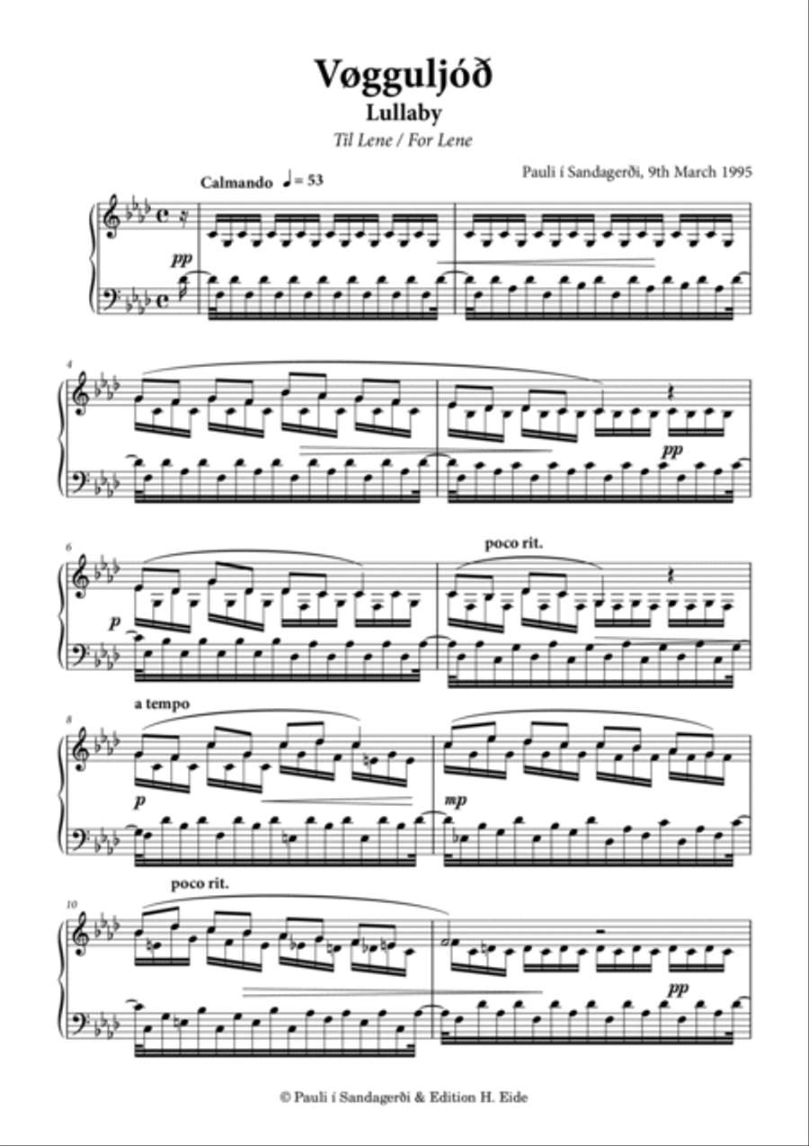 Lullaby / Vøgguljóð Lullaby / Vøgguljóð Piano Solo scores gallery preview page 3