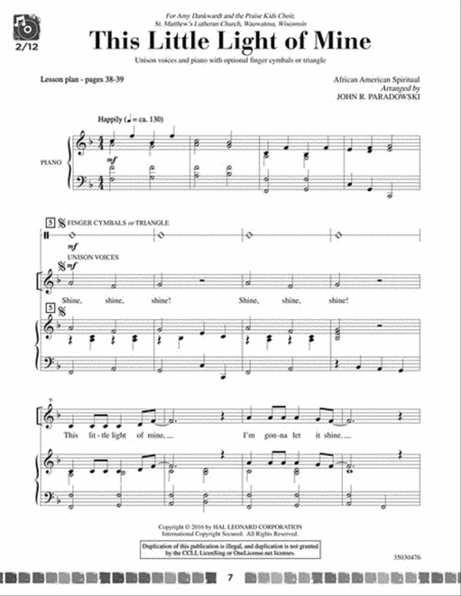 Sing and Celebrate 5! Sacred Songs for Young Voices Sing and Celebrate 5! Sacred Songs for Young Voices Unison Choir scores gallery preview page 4