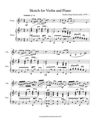 Sketch for Violin and Piano/ Piano & Violin Part, Op. 2